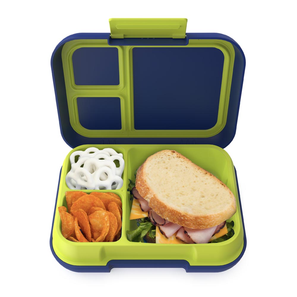 Bentgo - 3-4 Compartments Pop Lunchbox - Navy Blue/Chartreuse