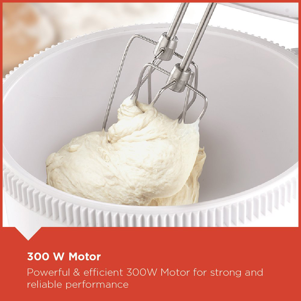 Black+Decker 300w Bowl And Stand Mixer - White