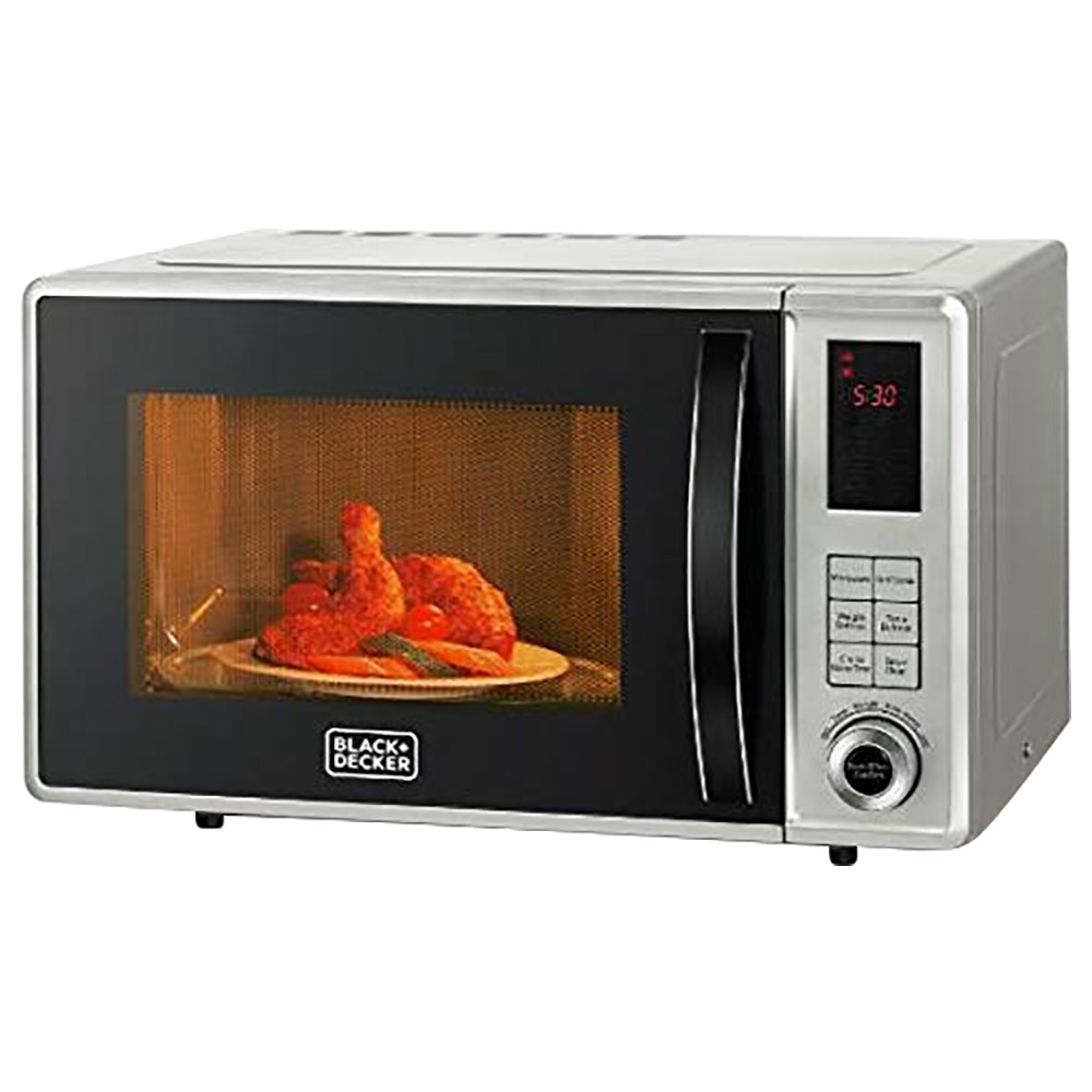 Black+Decker 23L Digital Microwave Oven Grill - Silver