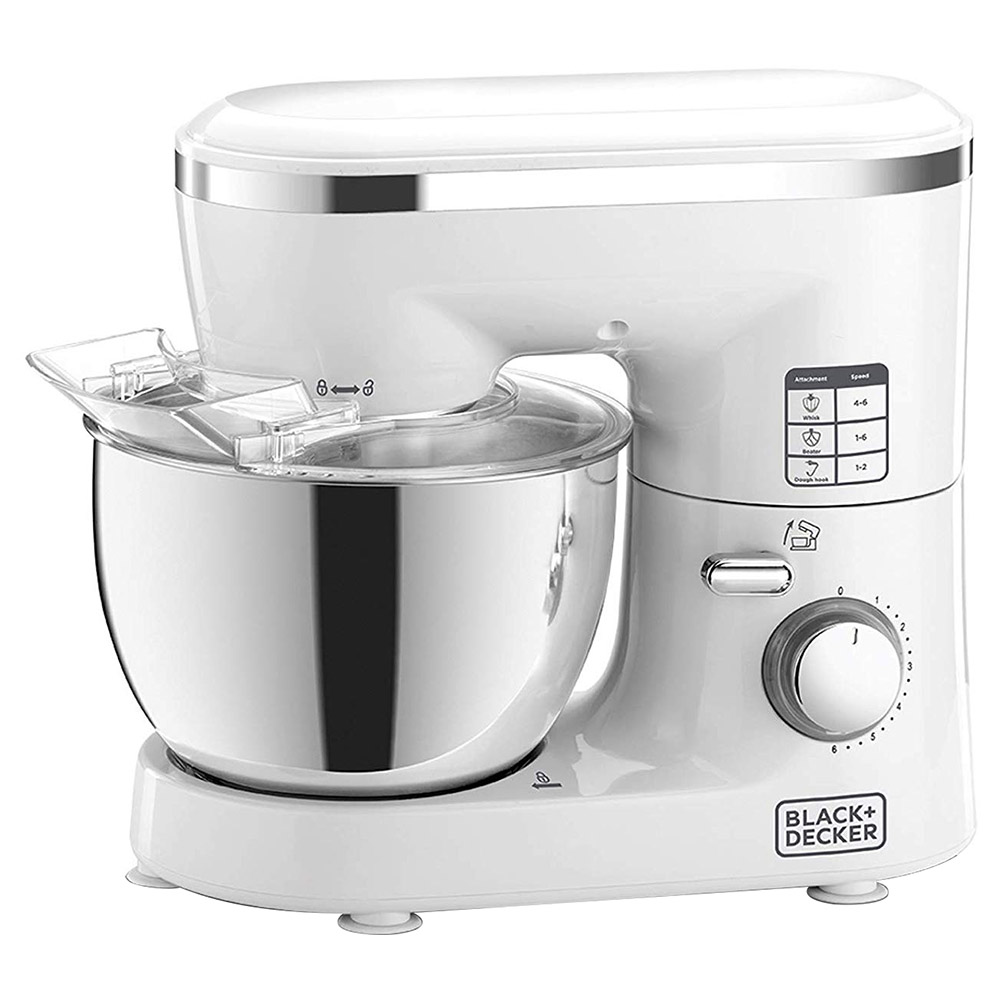 Black+Decker 1000W Stand Mixer - White