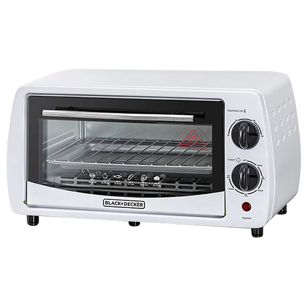 Black+Decker 9L Double Glass Toaster Oven - White