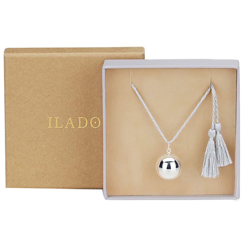 Ilado - Maternity Necklace - Joy - Silver Light Grey Silk Cord