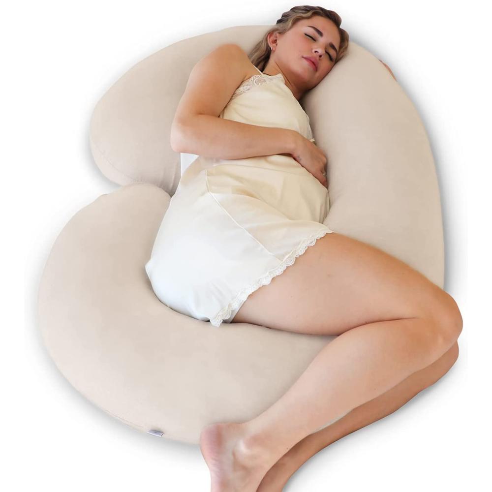 Pharmedoc - Jersey Fabric C Shape Full Body Pillow - Natural