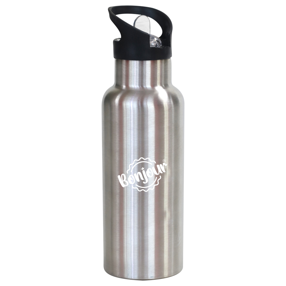 Bonjour - Premium SS Sip Box Water Bottle - Steel Grey - 500ml