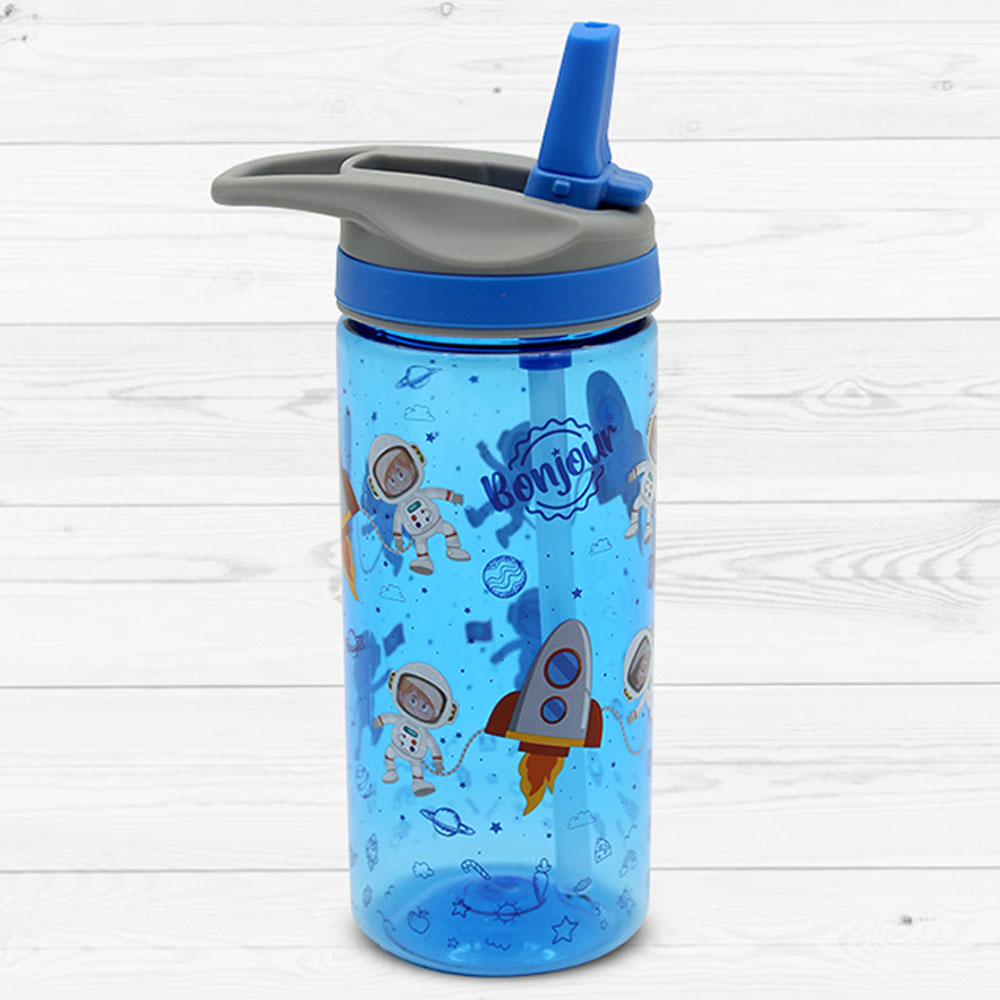 Bonjour - Sip Box Kids Mini Water Bottle - Blue Spaceman - 440ml