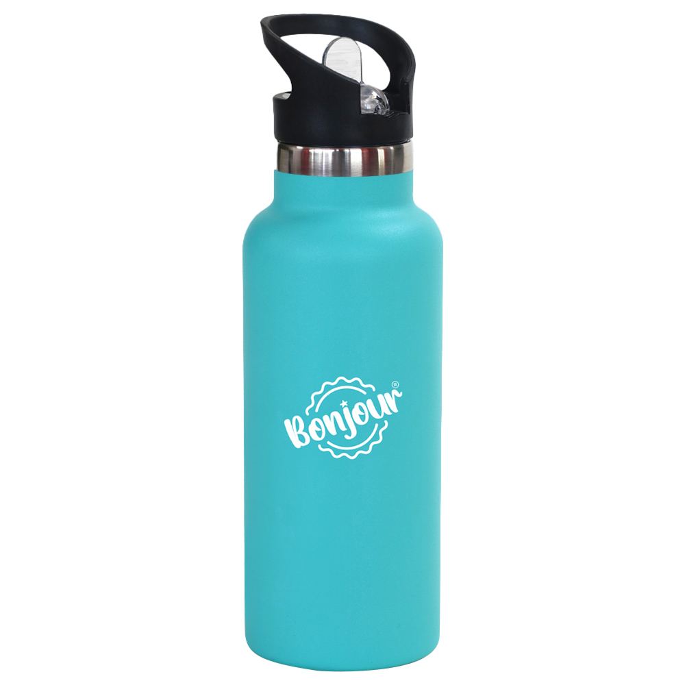 Bonjour - Premium SS Sip Box Water Bottle - Light Blue - 500ml