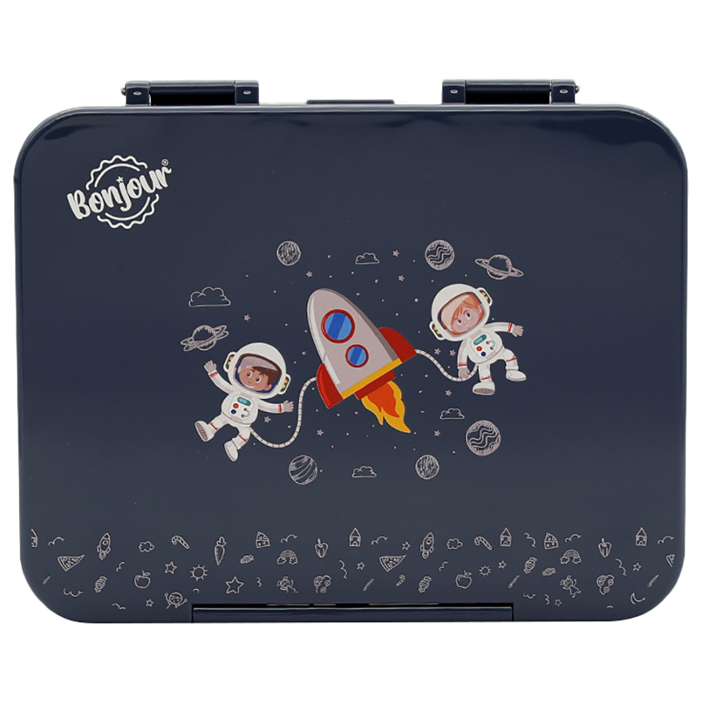 Bonjour - Uni Clip Tiffin Bento Lunch Box - Blue Spaceman