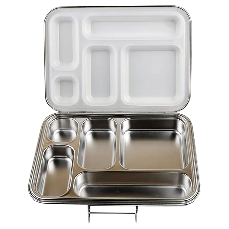 Bonjour - 5 compartments Steel Lunch Box - Grey