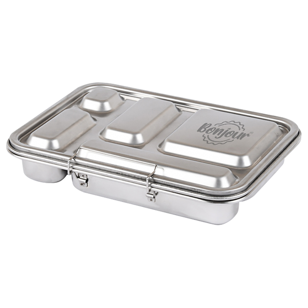 Bonjour - 5 Compartment Stainless Steel Bento Lunch Box - Green