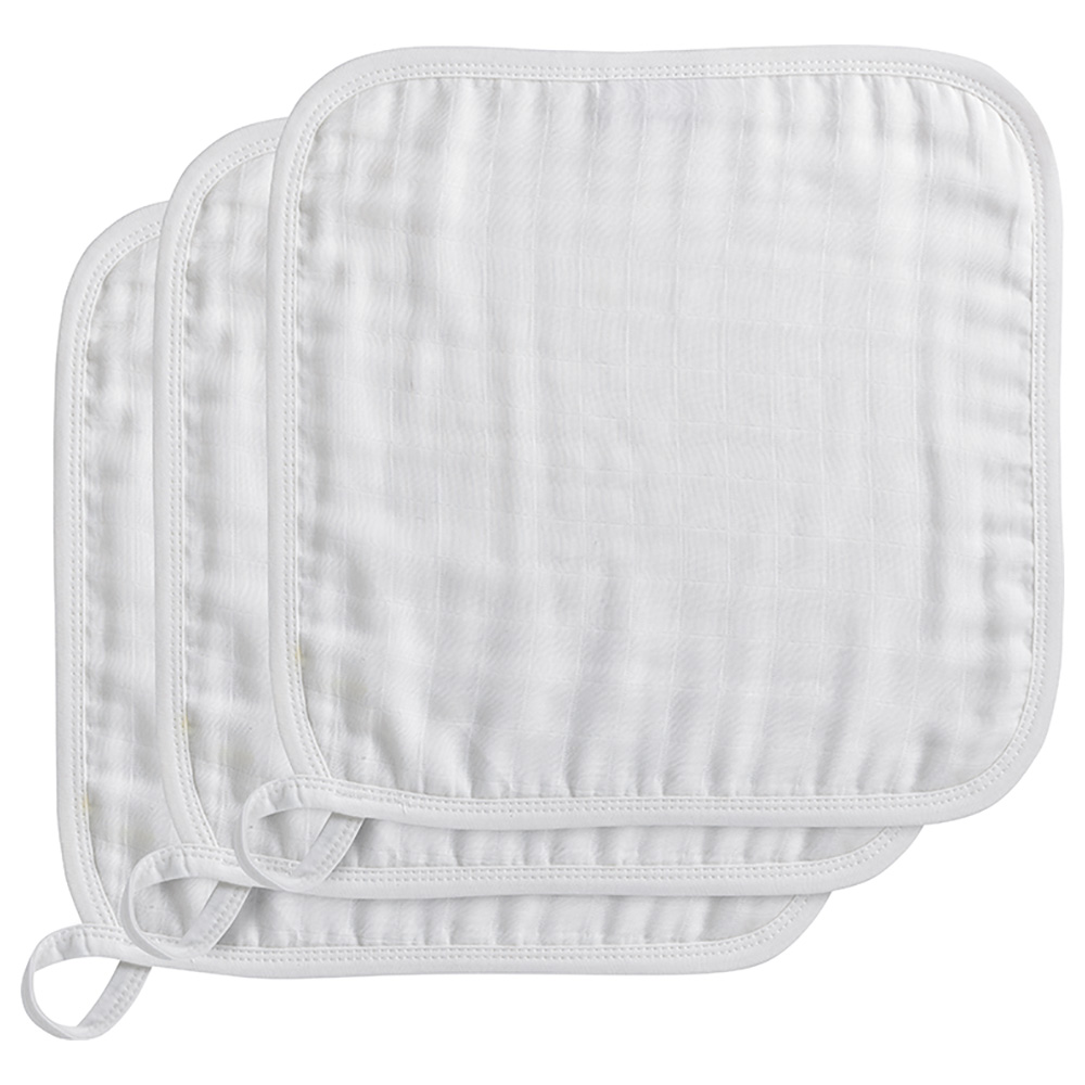 Anvi Baby Organic Bamboo Face Cloth Pack of 3 - White