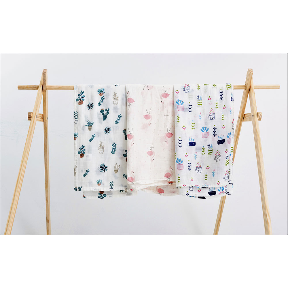 Anvi Baby - Organic Muslin Swaddle 2pc - Cactus & Plant