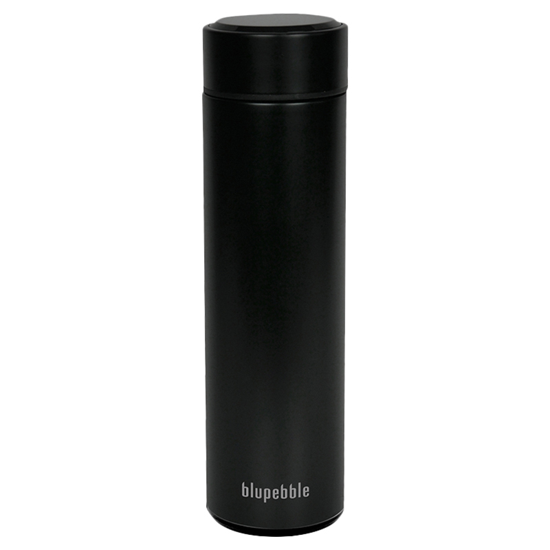 Blupebble - Smart Water Bottle With LED Temperature Display - Black