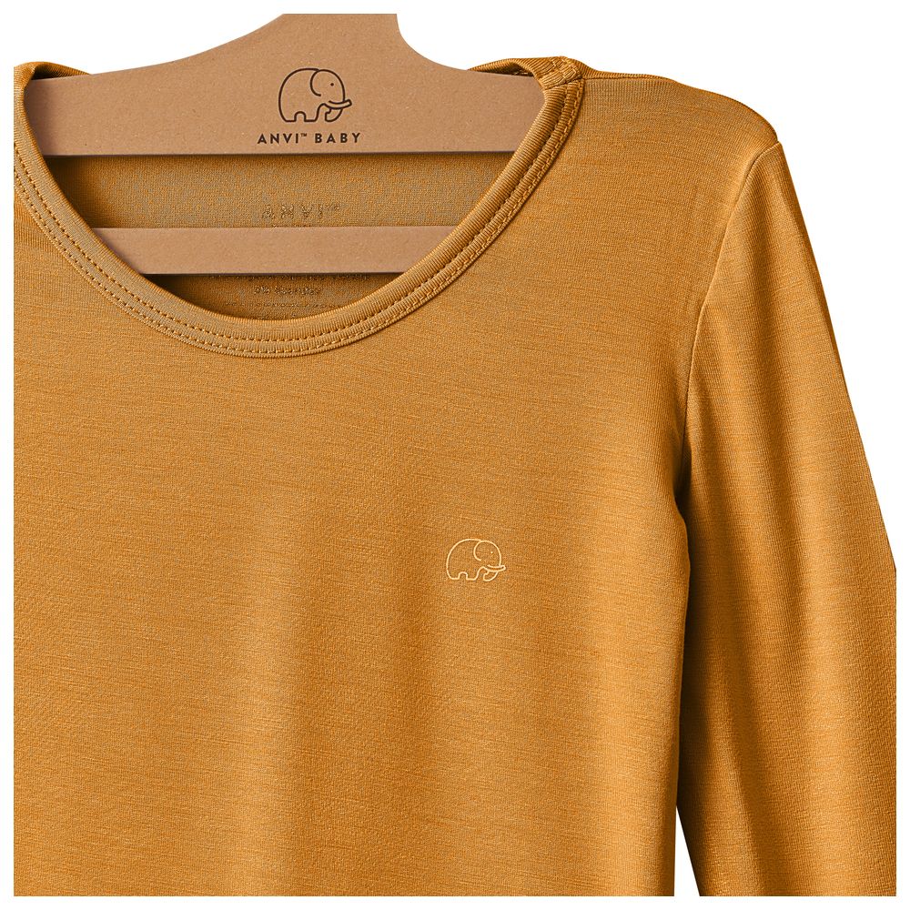 Anvi Baby - 2pc-Set - Bamboo Spandex Pyjama - Mustard_2Y
