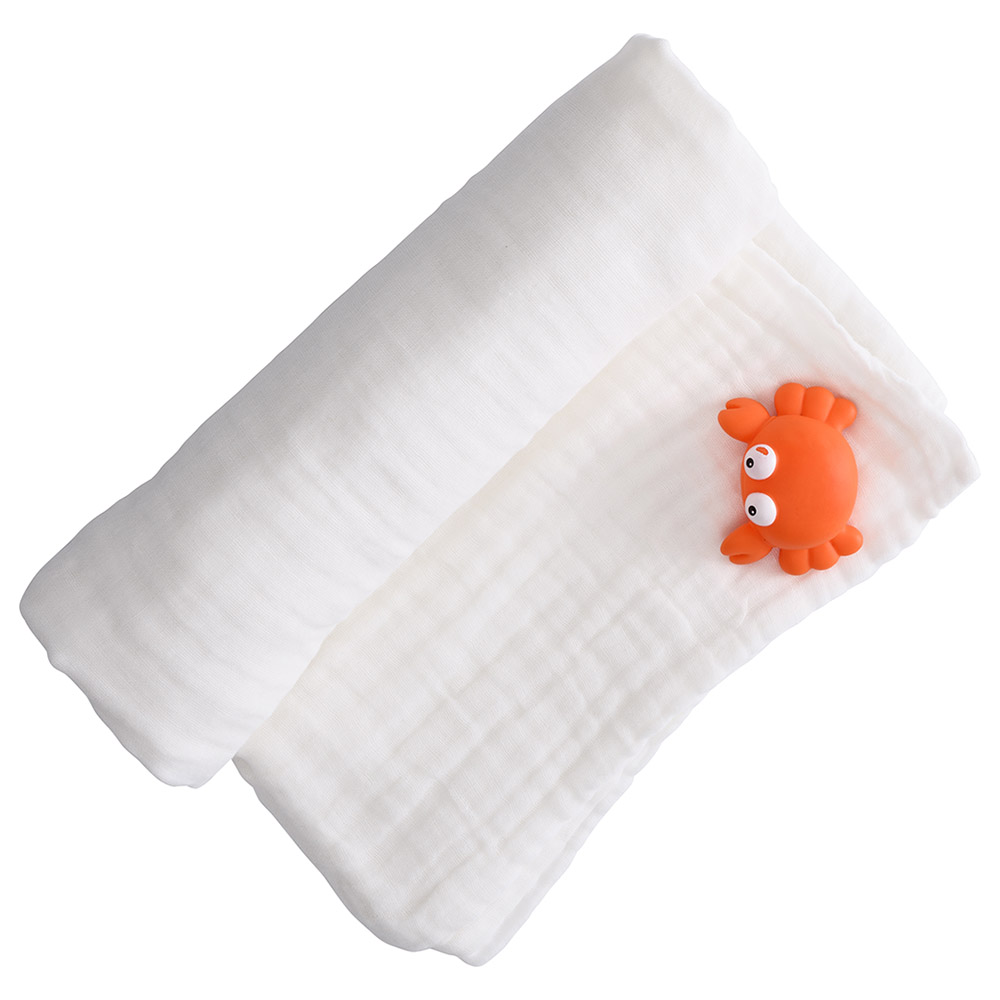 Anvi Baby Organic 6 layered Muslin Bath Towel White lotus