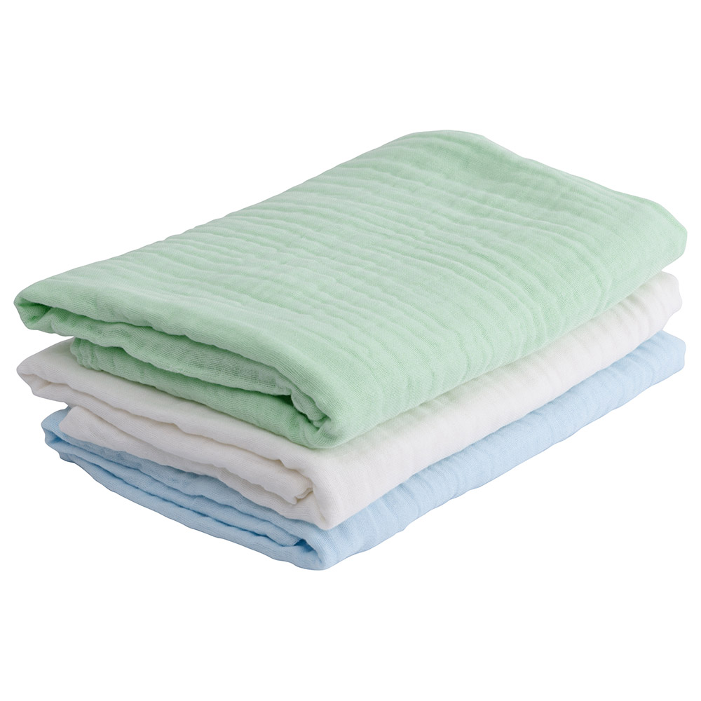 Anvi Baby Organic 6 layered Muslin Bath Towel White lotus