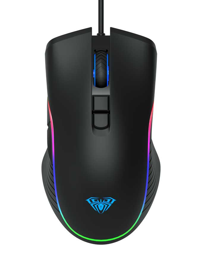 Aula - F806 Wind RGB Gaming Mouse With Rainbow Backlight - Black