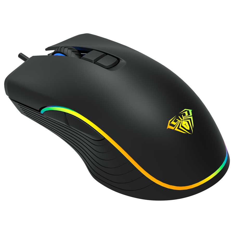 Aula - F806 Wind RGB Gaming Mouse With Rainbow Backlight - Black