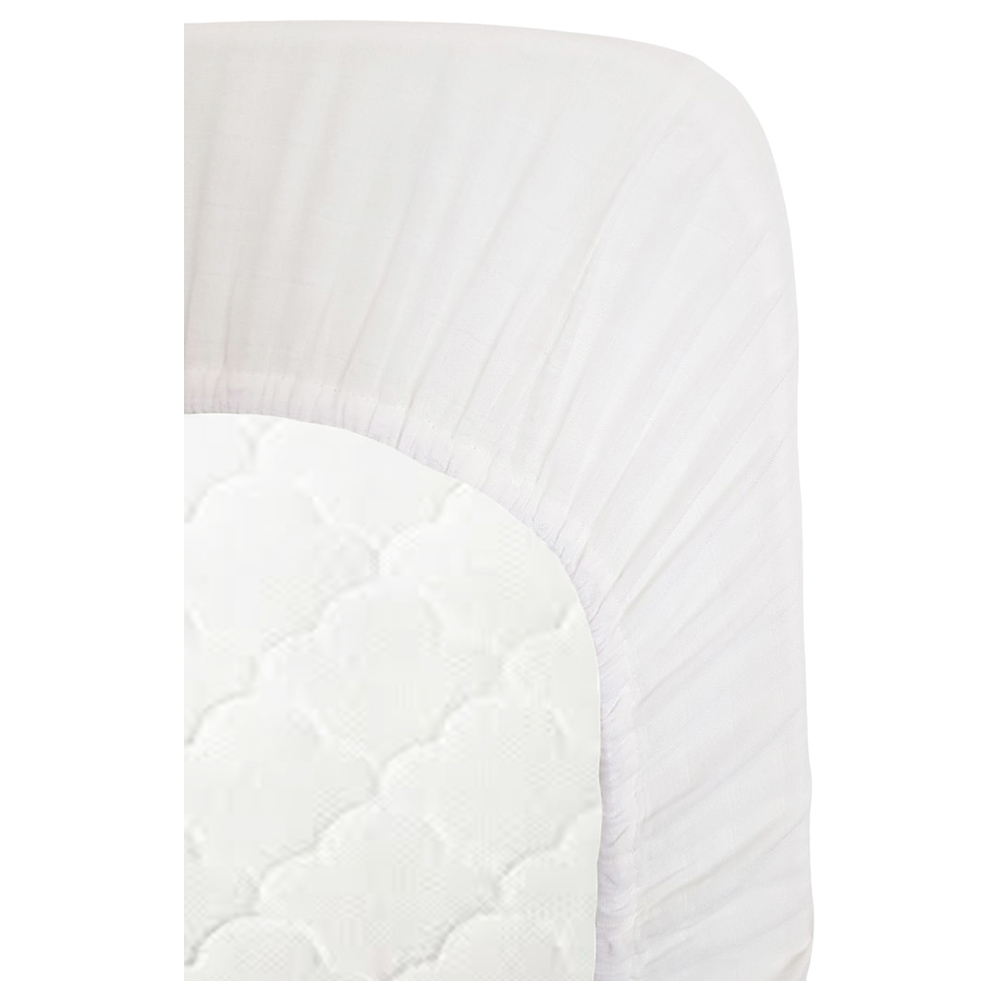 Anvi Baby Organic Bamboo Muslin Fitted Sheet - White