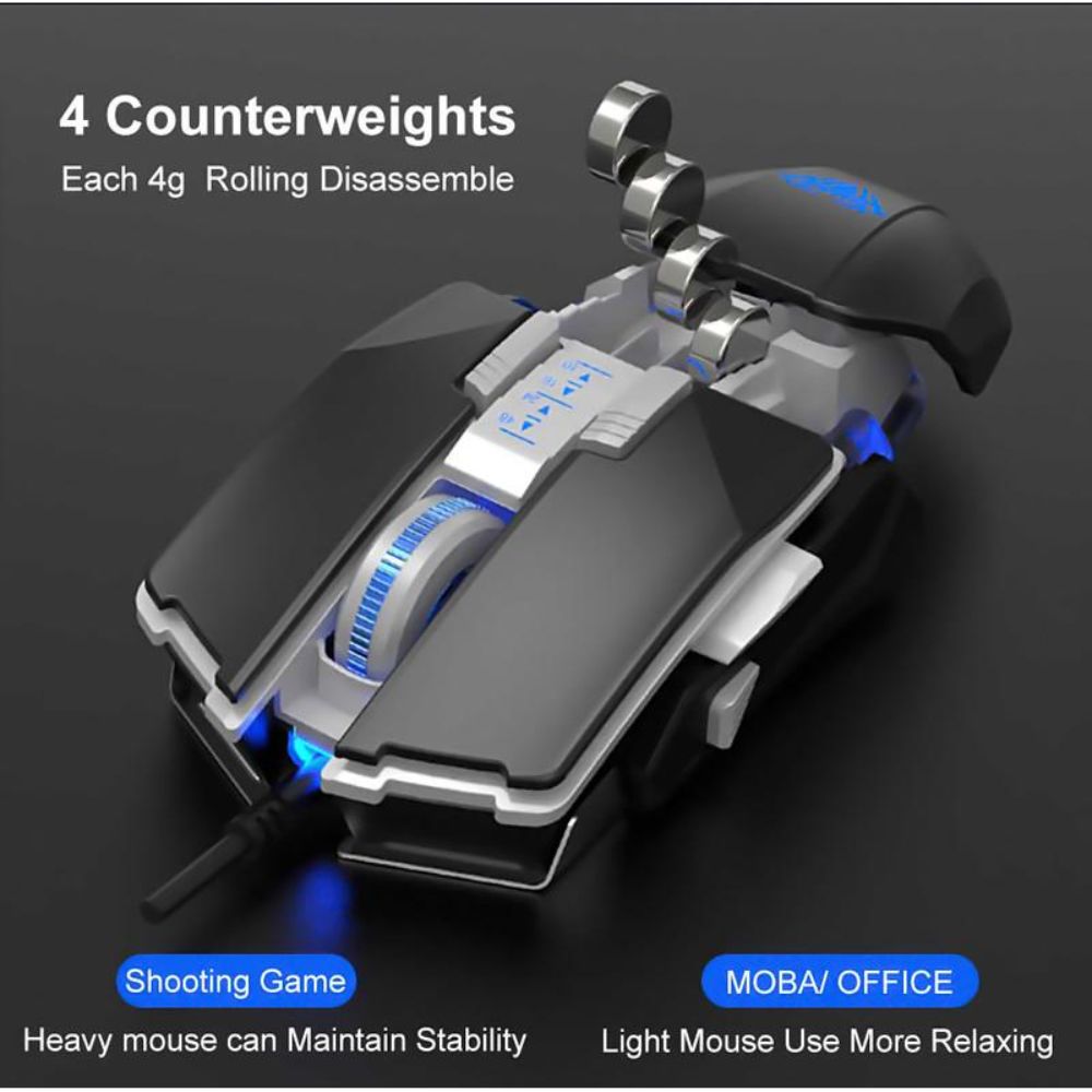 Aula - Fire Wired Gaming Mouse Black Rainbow Backlight - Black
