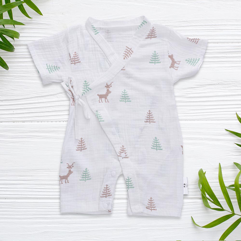 Anvi Baby Organic Muslin Kimono, Silent Night Romper