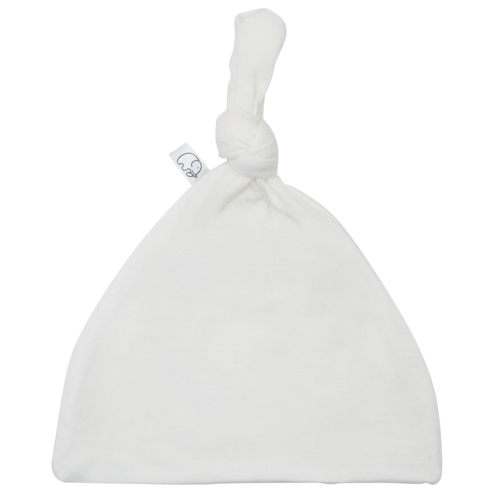 Anvi Baby Organic Bamboo Knotted Beanie/Hat - White