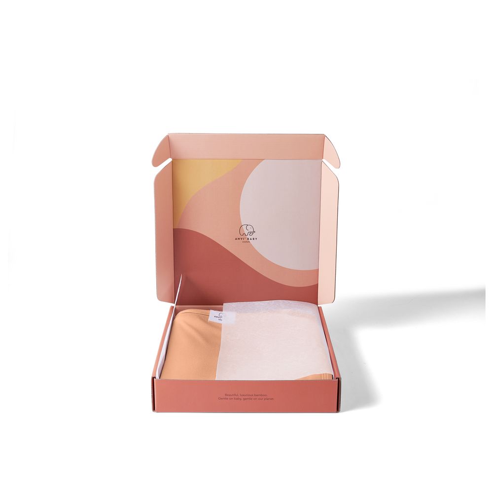 Anvi Baby - Stretchy Bamboo Spandex Swaddle & Hat - Peach