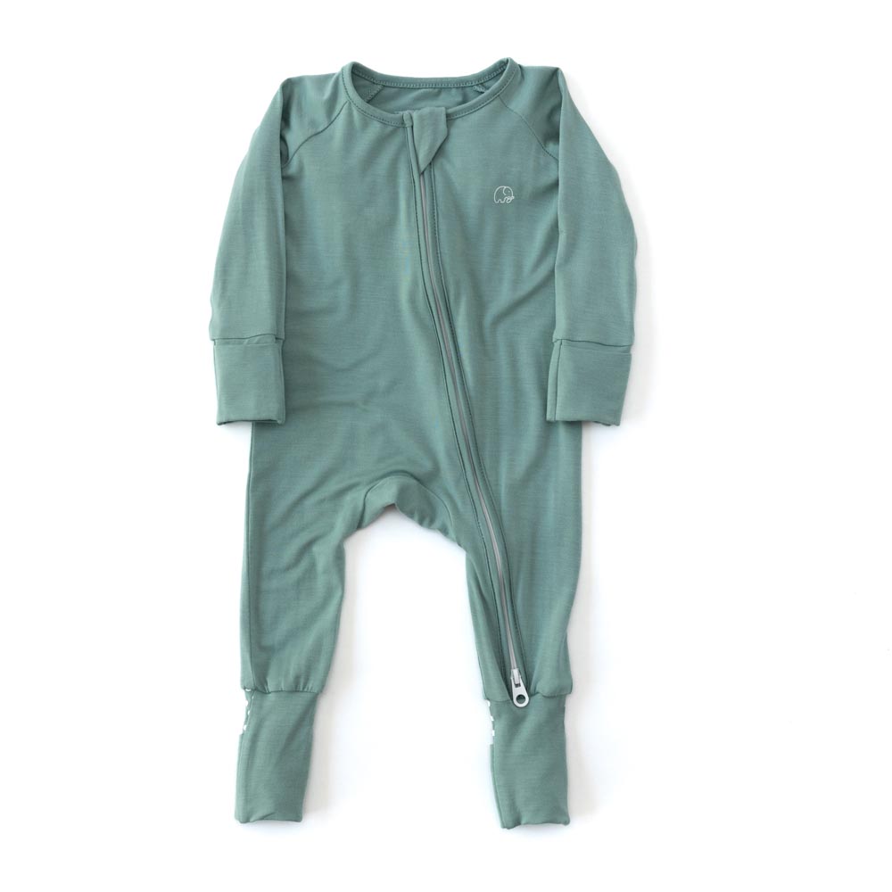 Anvi Baby Organic Bamboo Zipper Romper Soft - Sage