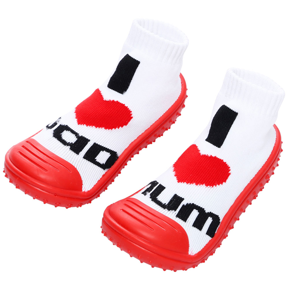Cool Grip Baby Shoe Socks I Love Dad & Mom