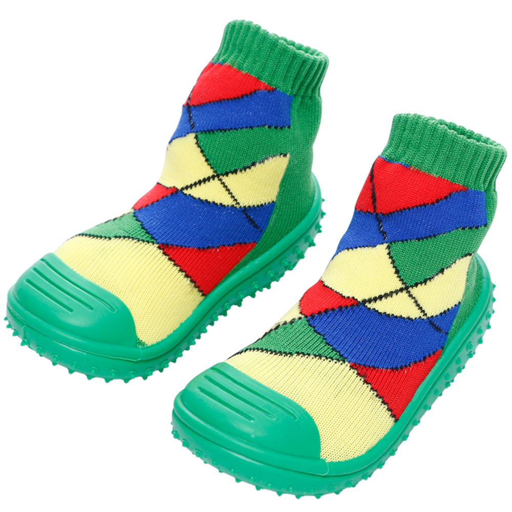 Cool Grip Baby Shoe Socks Checker - Green