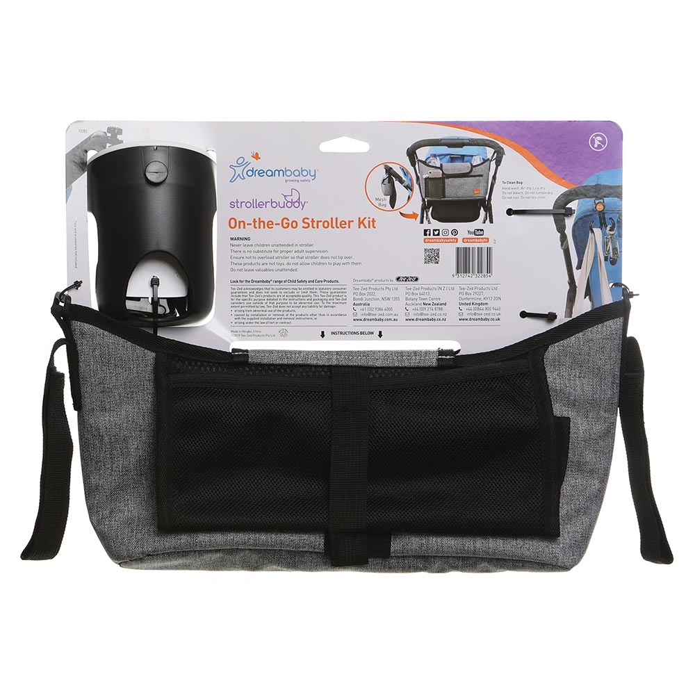 Dreambaby On-The-Go Stroller Organizer Combo Kit - Denim Grey