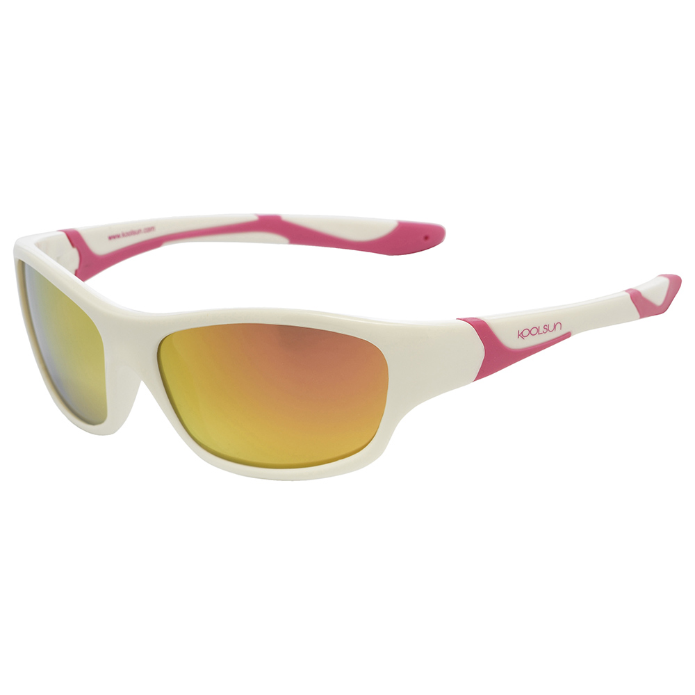 Koolsun Sport Kids Sunglasses, White - Hot Pink