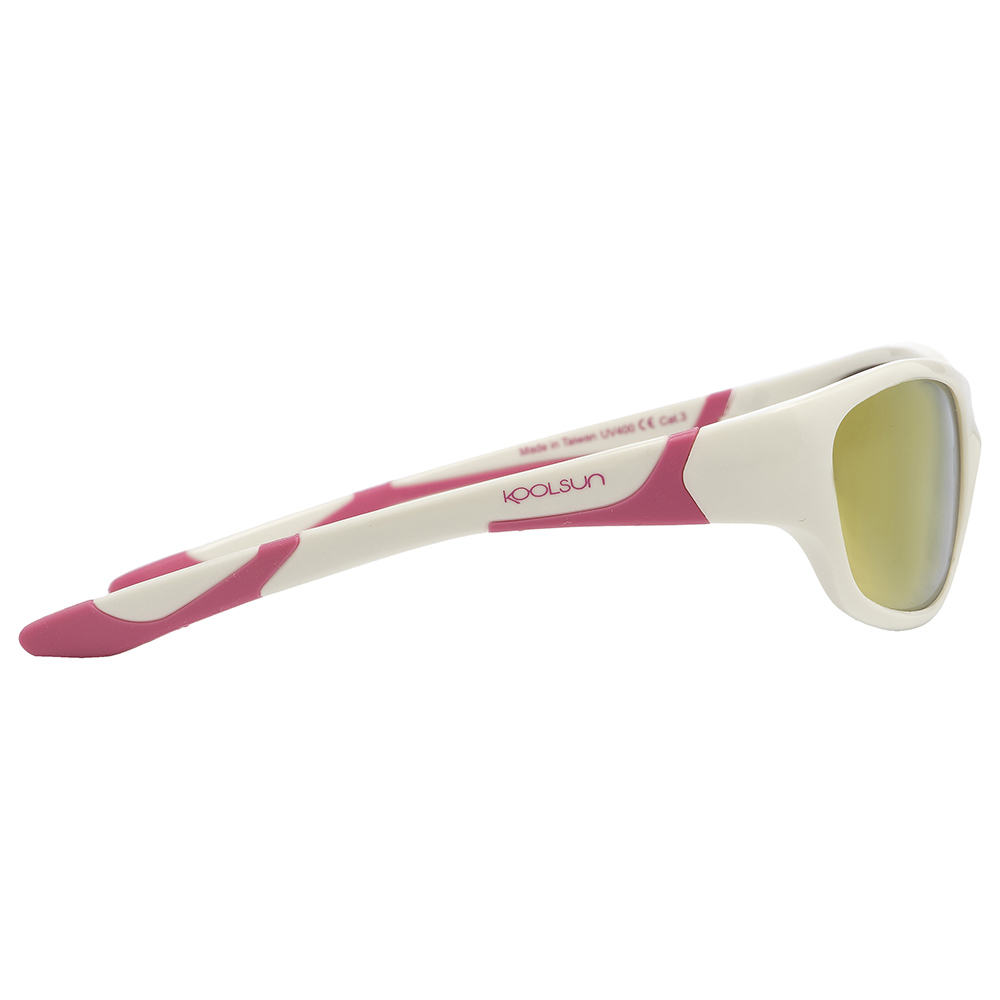Koolsun Sport Kids Sunglasses, White - Hot Pink