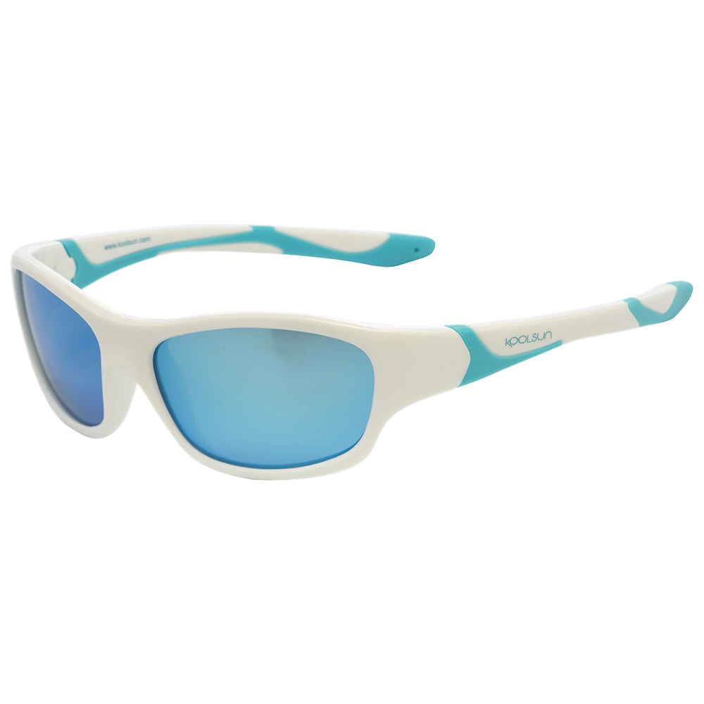Koolsun Sport Kids Sunglasses, White Ice - Blue