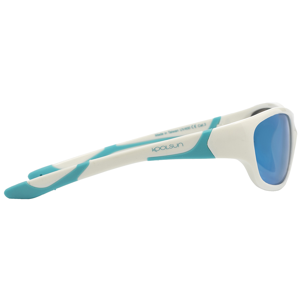 Koolsun Sport Kids Sunglasses, White Ice - Blue