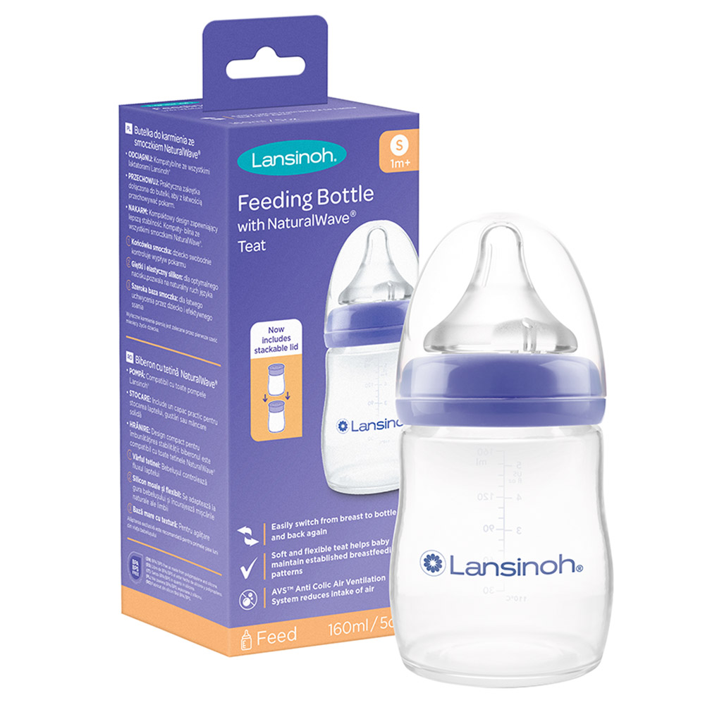 Lansinoh Feeding Bottle 160ml With Natural Wave Teat