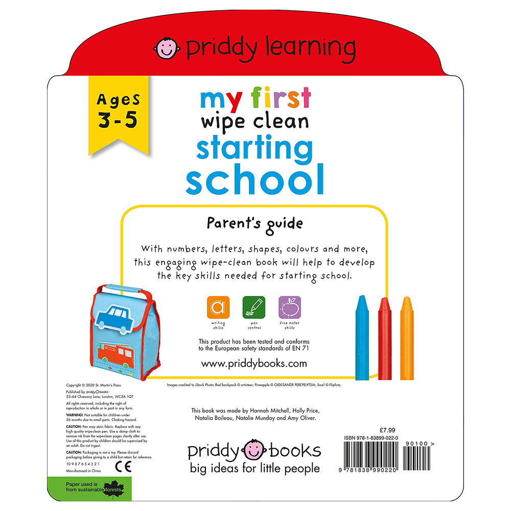 Priddy Wipe Clean: My First Starting School