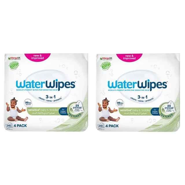WaterWipes - 99.9% Water Baby & Toddler Wipes - Pack of 2 - 580 Pcs