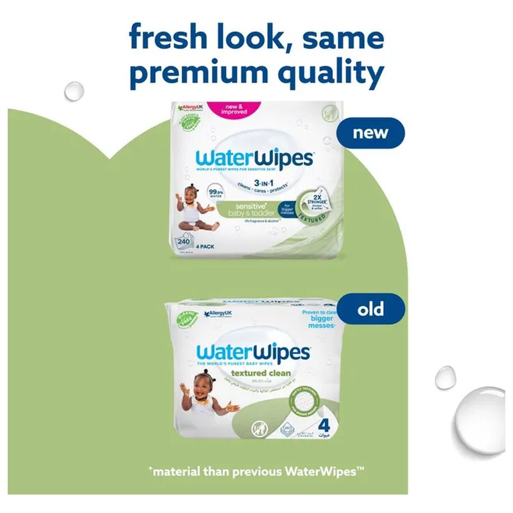 WaterWipes - 99.9% Water Baby & Toddler Wipes - Pack of 2 - 580 Pcs
