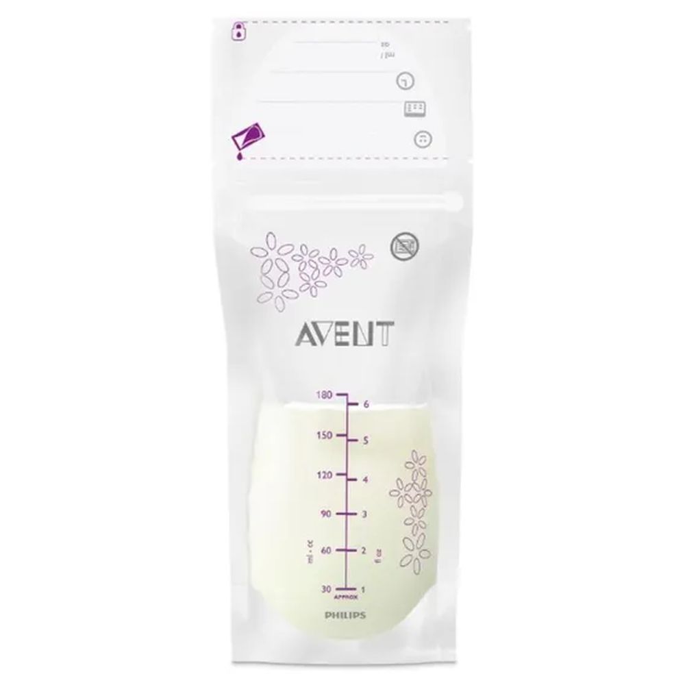 Philips Avent - Hands Free Single Electric Breast Pump With Free Breast Milk Bags - 180 ml - Pack of 25