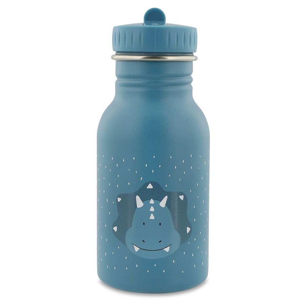 Trixie - Stainless Steel Water Bottle - 350 ml And Backpack - Blue - Small - Mr. Triceratops