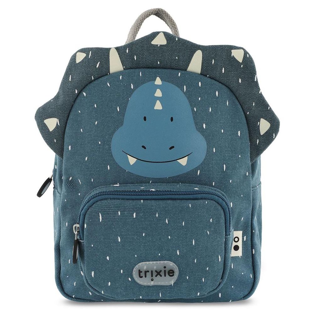 Trixie - Stainless Steel Water Bottle - 350 ml And Backpack - Blue - Small - Mr. Triceratops