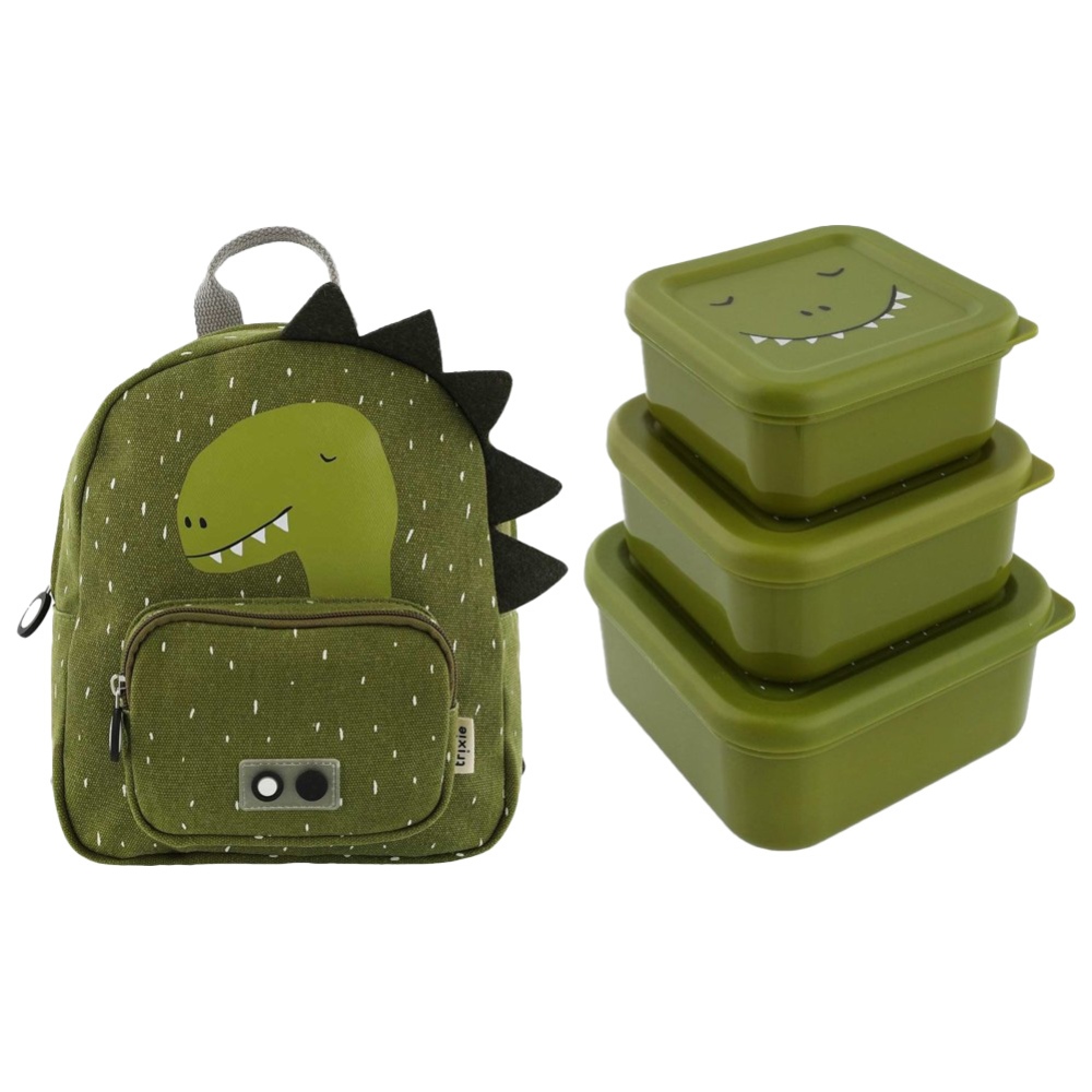 Trixie - Nesting Snack Box - 3 Pcs And Backpack - 9.84-Inch - Mr. Dino
