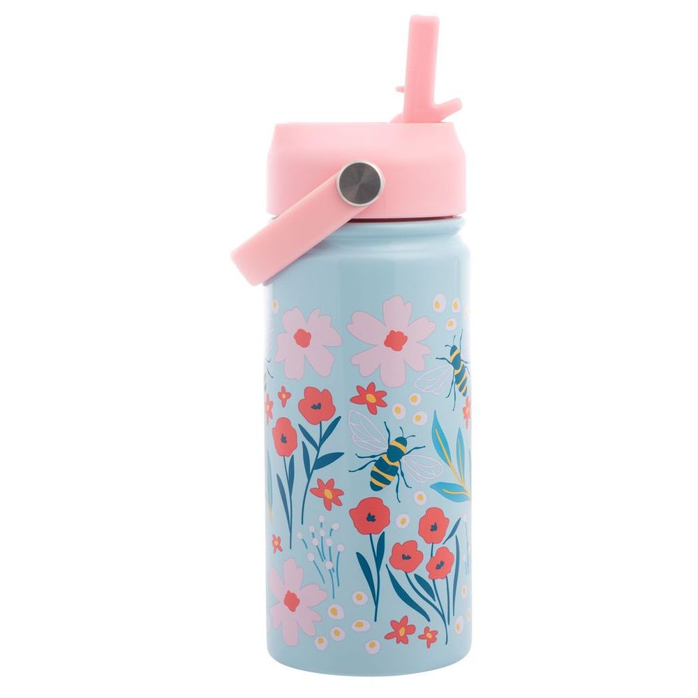 Stephen Joseph - 5 Compartments Bento Lunch Box And Insulated Stainless Steel Bottle With Handle - 414 ml - Bee