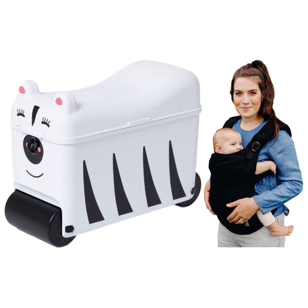 Boba - X Carrier - Black Beauty With Little Rolla - Ride-On Suitcase - Zebra