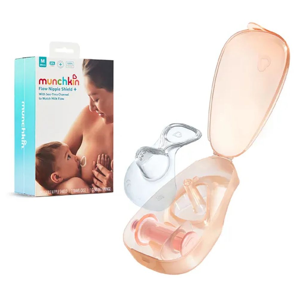 Munchkin - Flow Nipple Shield - 20 mm With Silicone Manual Breast Bump And Collector Cup - 42 ml