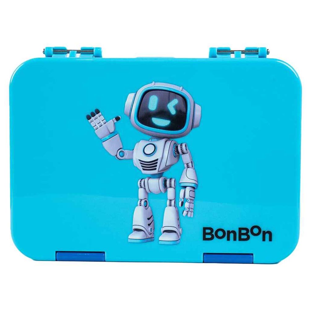 BonBon - Prime 4-6 Compartment Leakproof Lunchbox - Shark Rock And Friendly Robot