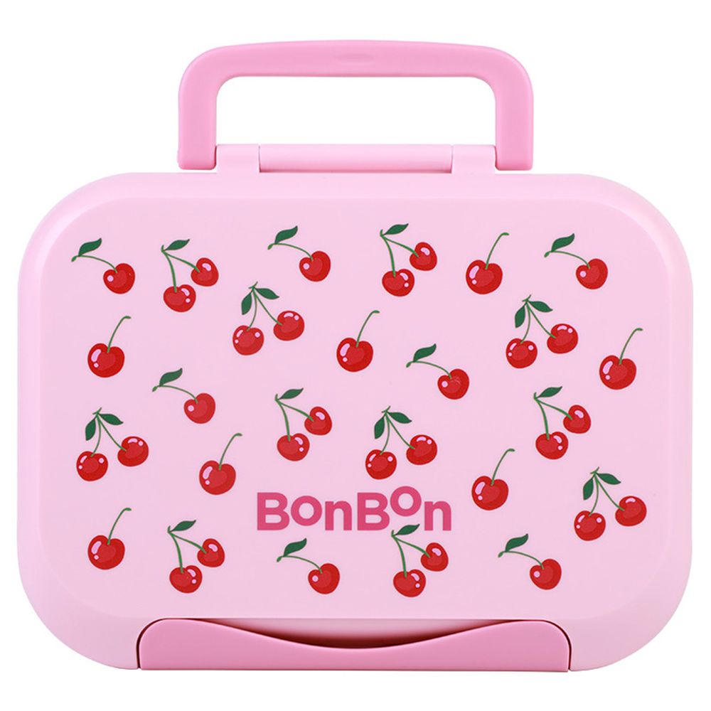 Bonbon -  Insulated Lunch Bag With Bottle Holder, 3/5-Compartment Lunch Box And  Tritan Water Bottle - 650 ml - Cherries