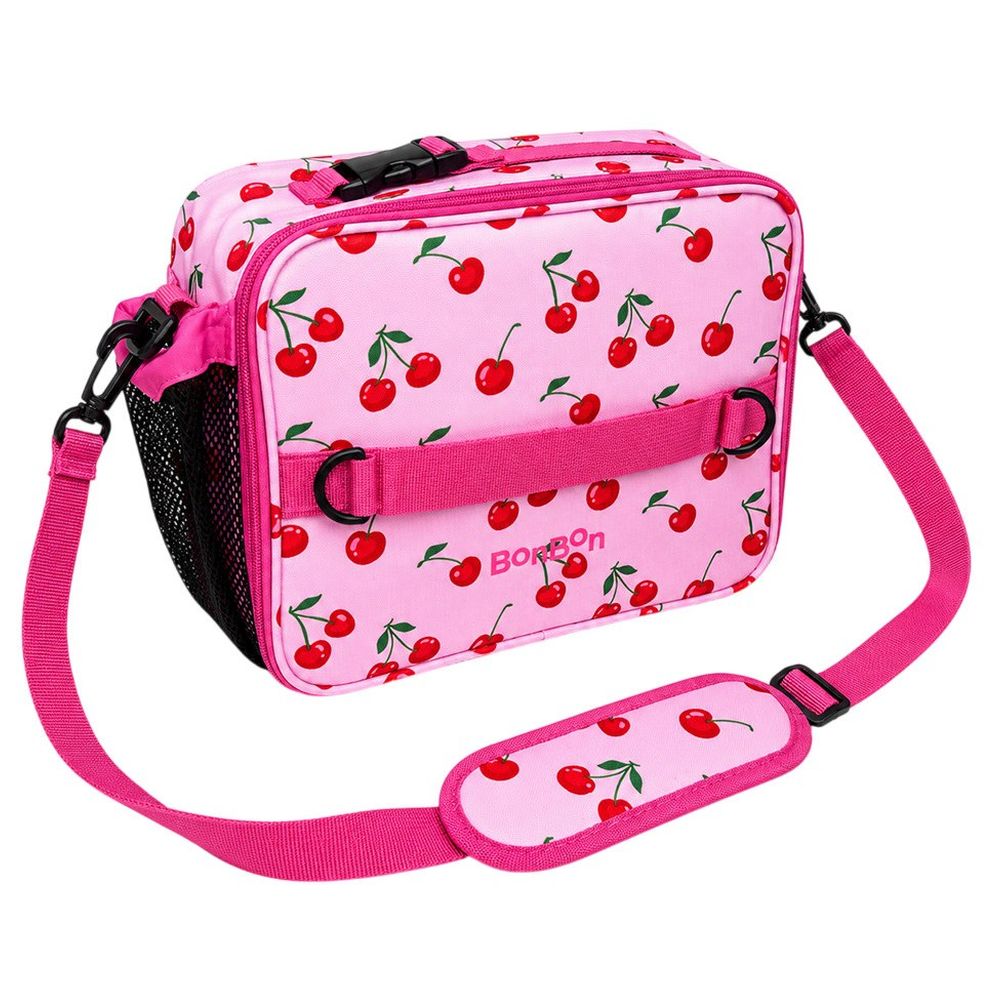 Bonbon -  Insulated Lunch Bag With Bottle Holder, 3/5-Compartment Lunch Box And  Tritan Water Bottle - 650 ml - Cherries