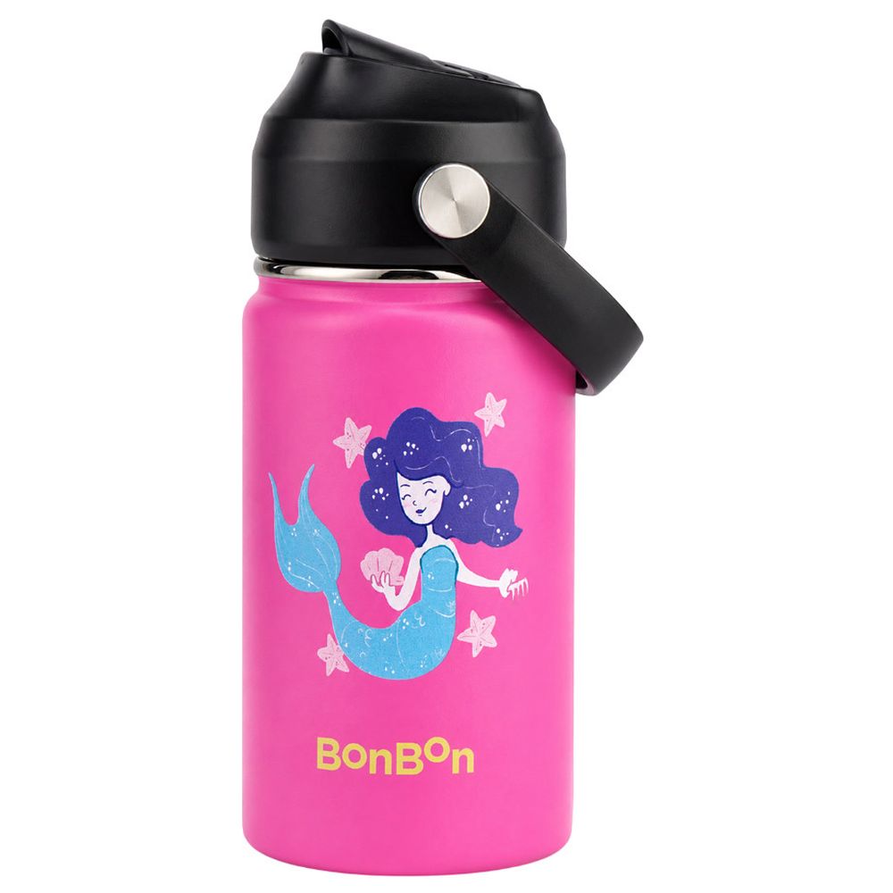 Bonbon - Stainless Steel Water Bottle - 350 ml And 3-Compartment Lunch Box - Mermaid