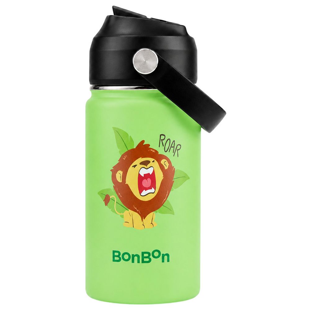 Bonbon - Stainless Steel Water Bottle - 350 ml And 3-Compartment Lunch Box - Lion